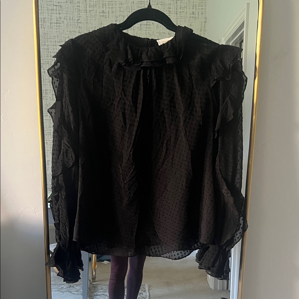 Zimmermann Black Ruffled Blouse
